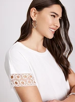 Eyelet Trim T-Shirt