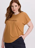 T-shirt à texte en paillettes