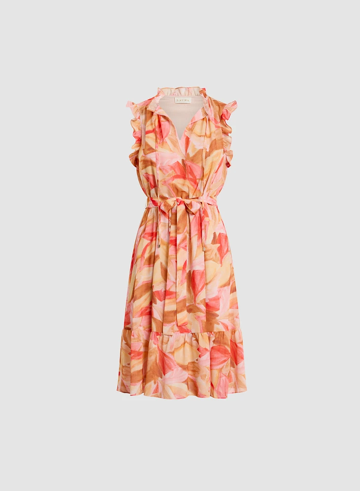 Abstract Pattern Chiffon Dress