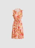 Abstract Pattern Chiffon Dress