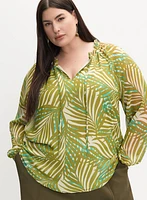 Melanie Lyne - Frilled Palm Print Blouse