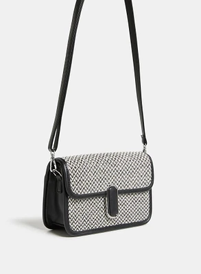 Two-Tone Woven Handbag