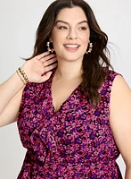 Robe florale à volants avants