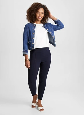 Veste en jean et pantalon jambe étroite 