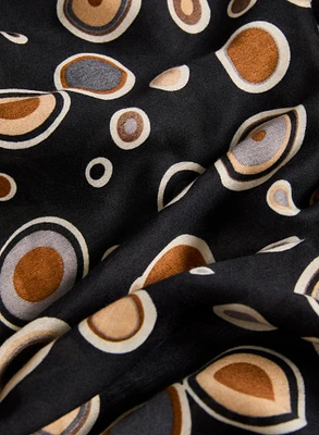 Foulard à motif cercles et ourlet effiloché