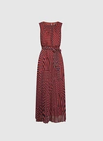 Stripe Chiffon Maxi Dress