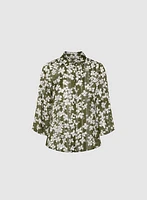 Blouse boutonnée à motif floral