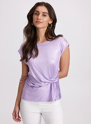 Metallic Cap Sleeve Top