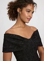 Off-The-Shoulder Textured Dress