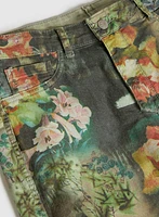 Floral Reversible Slim-Leg Jeans