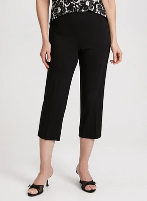 Slit Detail Straight-Leg Capris