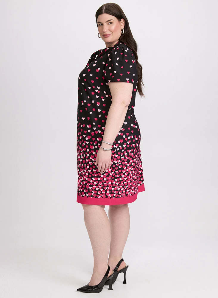 Robe à motif coeurs en cascade