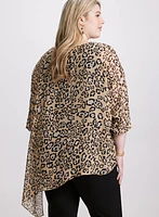 Asymmetric Animal Print Blouse