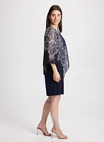 Robe trompe-l'oeil à cardigan paisley