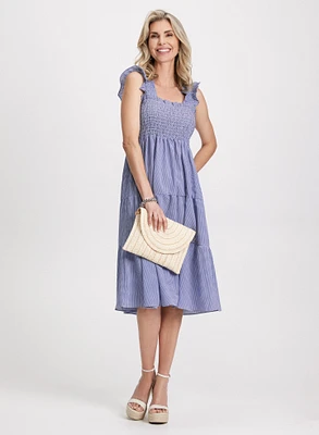 Ruffled Sleeveless Midi Dress