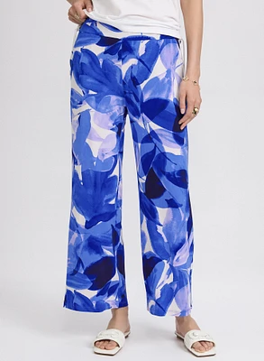 Pantalon Olivia large à motif feuilles