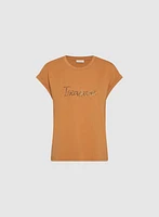 T-shirt à texte en paillettes