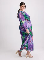 Robe maxi à motif floral abstrait