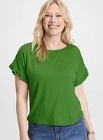 Ruffled Sleeve T-Shirt