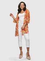 Paisley Print Open-Front Top