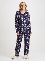 Ensemble pyjama haut et pantalon à motif floral