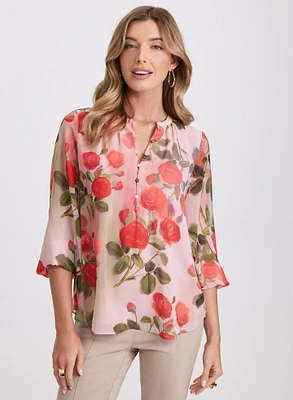 Blouse florale en chiffon