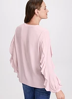 Blouse boutonnée à volants