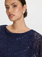 Robe effet cape à paillettes