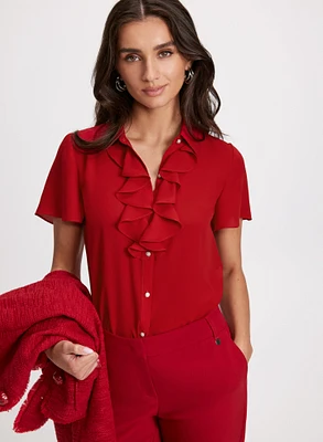 Ruffle Short Sleeve Blouse