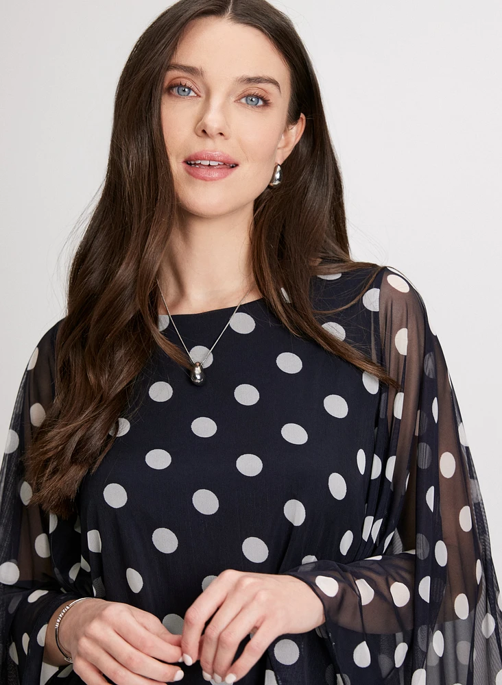 Polka Dot Poncho Blouse