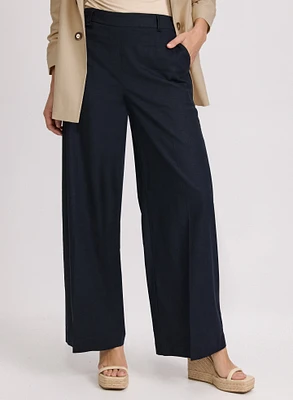 Pantalon Olivia large en mélange de lin