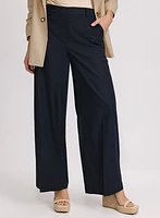 Pantalon Olivia large en mélange de lin