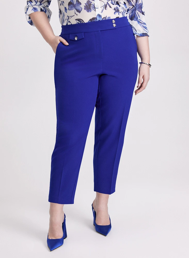 Emma Elastic-Back Slim-Leg Pants