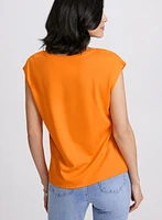 T-shirt à boutons métalliques