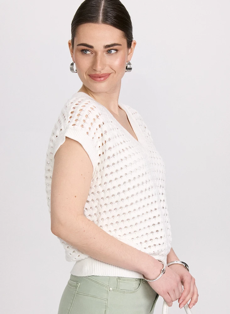 Open Knit Pullover