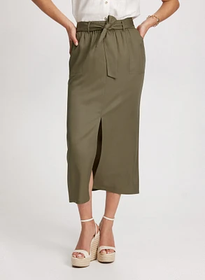 Front Slit Midi Skirt