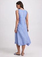 Linen Bias-Cut Midi Dress