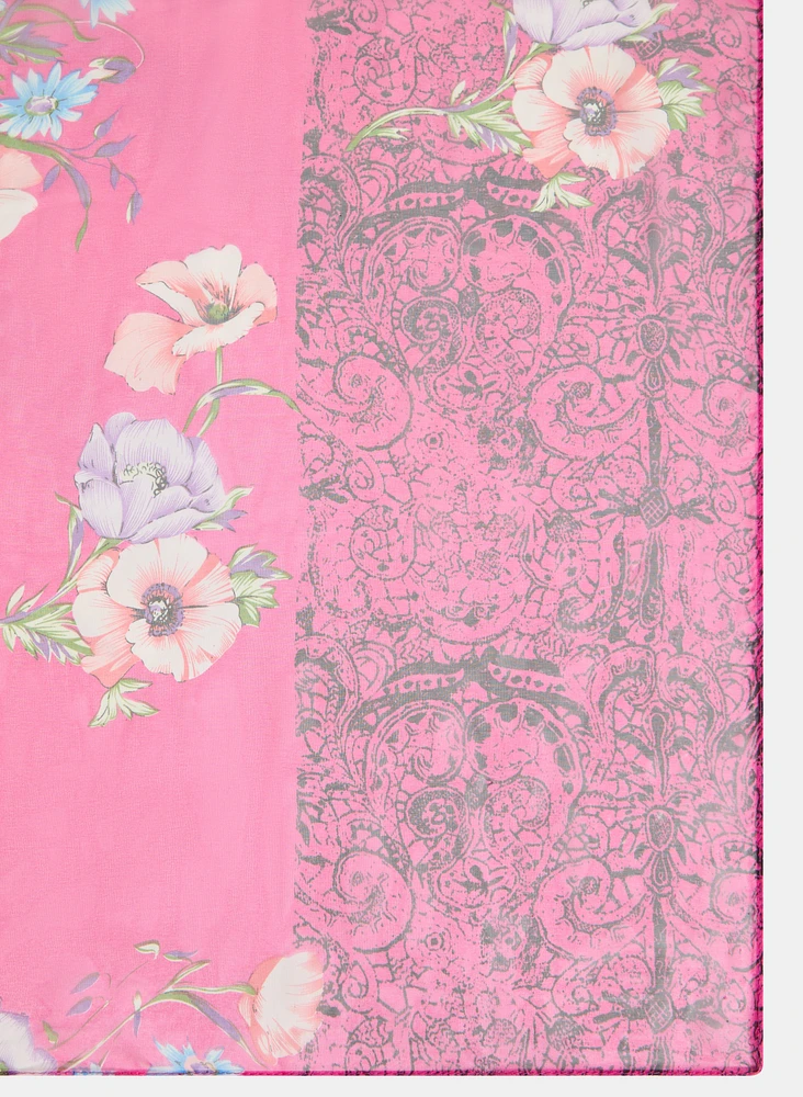 Foulard en chiffon paisley et floral