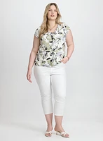 Floral Ruffle Front Top