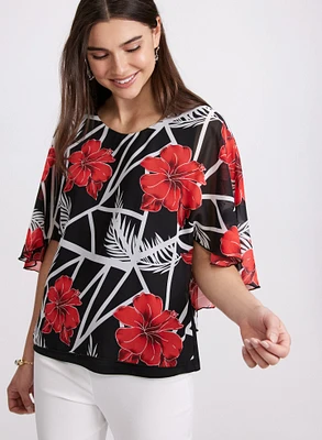 Floral Flare Sleeve Top