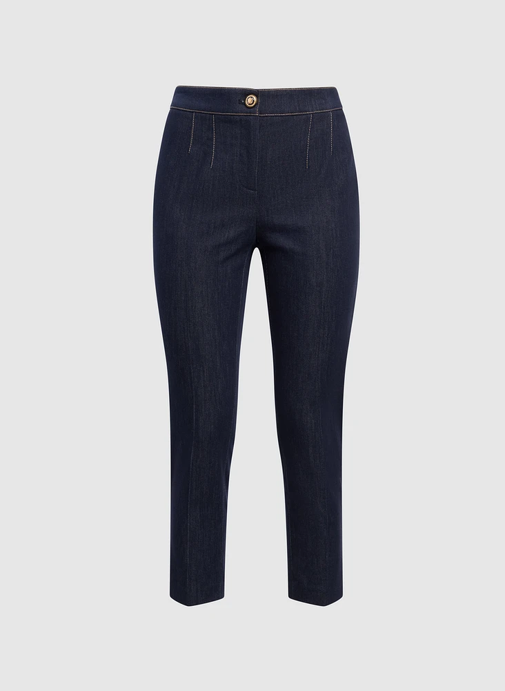 Pantalon Emma en denim à jambe étroite