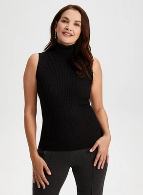 Sleeveless Turtleneck Sweater