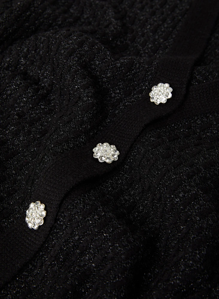 Rhinestone Button Detail Cardigan