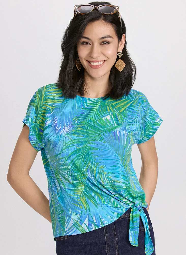 Palm Leaf Print Top
