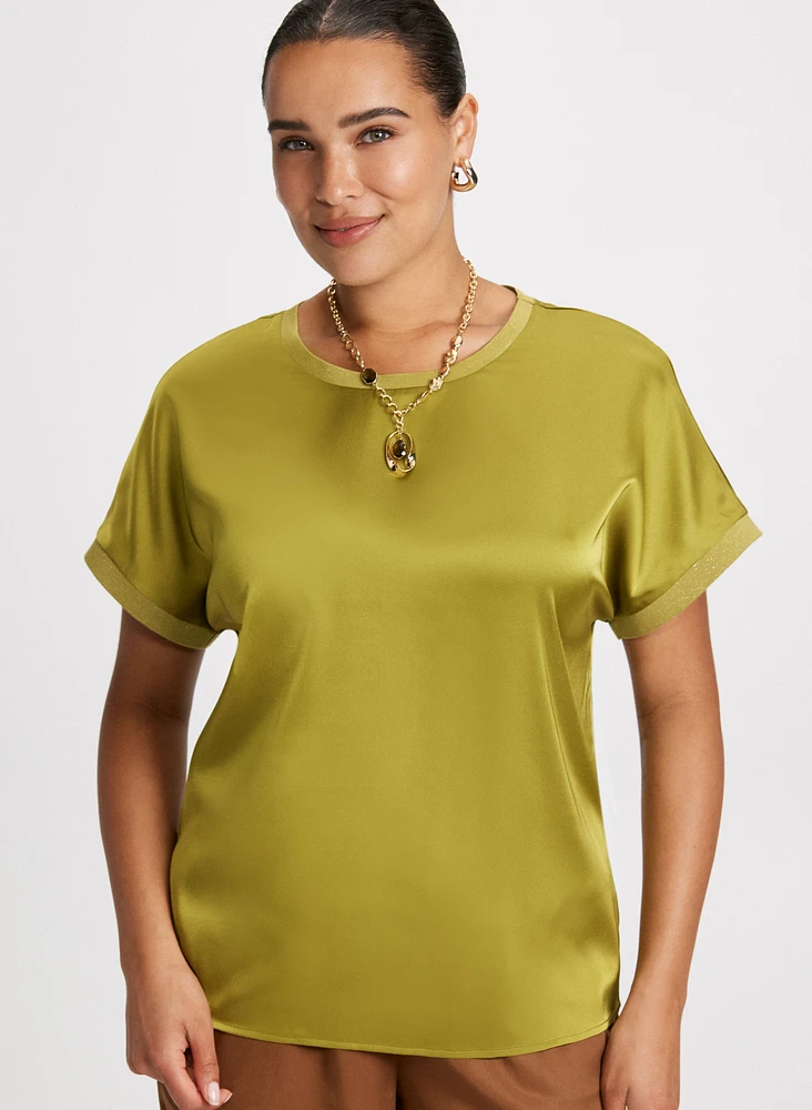 Satin Cap Sleeve Top