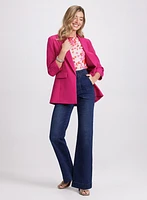 Open Twill Jacket & Flare-Leg Jeans