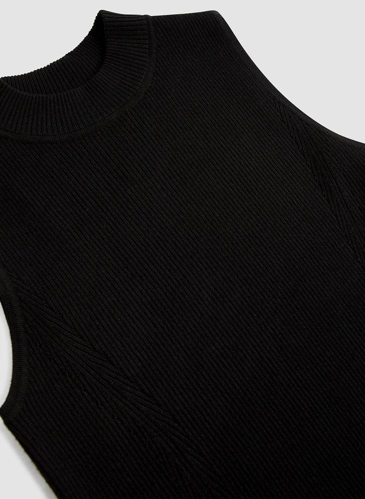 Sleeveless Mock Neck Sweater