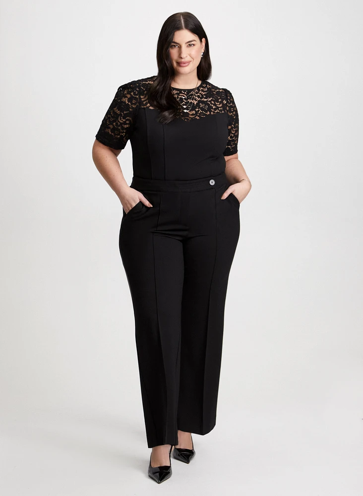 Olivia Ponte de Roma Wide-Leg Pants