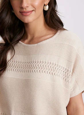 Mixed Knit Dolman Sweater