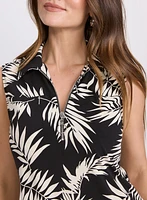 Robe à motif feuilles de palmier
